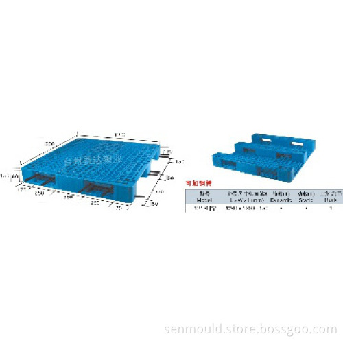 1212 Europe Standard Heavy Duty Plastic Pallet can add steel pipe